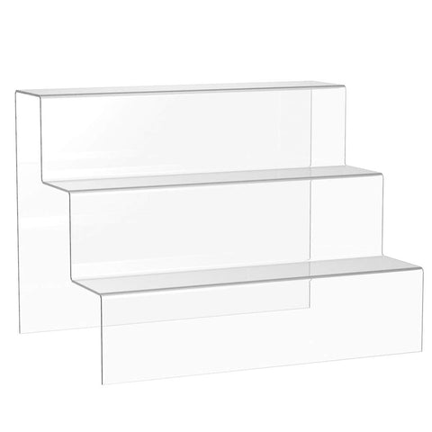 BEST MEDIA Acrylic Riser Display Shelf, 30 cm Clear Step-Up Stand for Showcasing Products, Perfume, Collectibles or Decor, Durable Transparent Acrylic Shelf for Tabletop or Counter Use, Clear