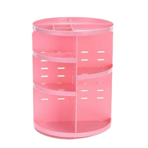 Gold Metal Makeup Stand with 2 Shelves - Waterproof and Rustproof Cosmetic Organizer Multipurpose Perfume Organizer (Pink)