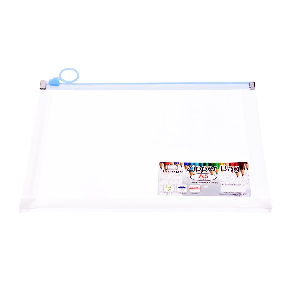 A5 BG8074A Z-2 Plastic File Folder With Zipper With Durable Material, Suitable For School And Home