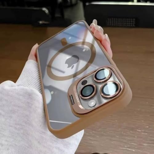 Transparent Magnetic Phone Case with Camera Lens Protection For iPhone 14 Pro Max, Ring Stand, Mag*Safe Compatible with iPhone 14 Pro Max (desert titanium, iPhone 14 Pro Max)
