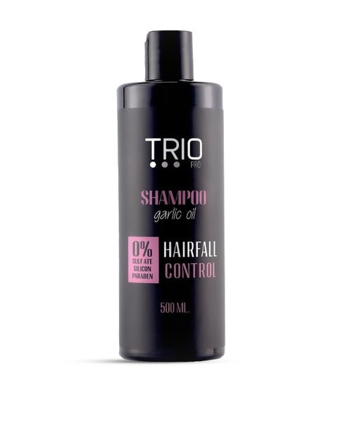 TRIO PRO shampoo Free sulfate/silicon/paraben with Garlic Oil for Anti-hair Fall