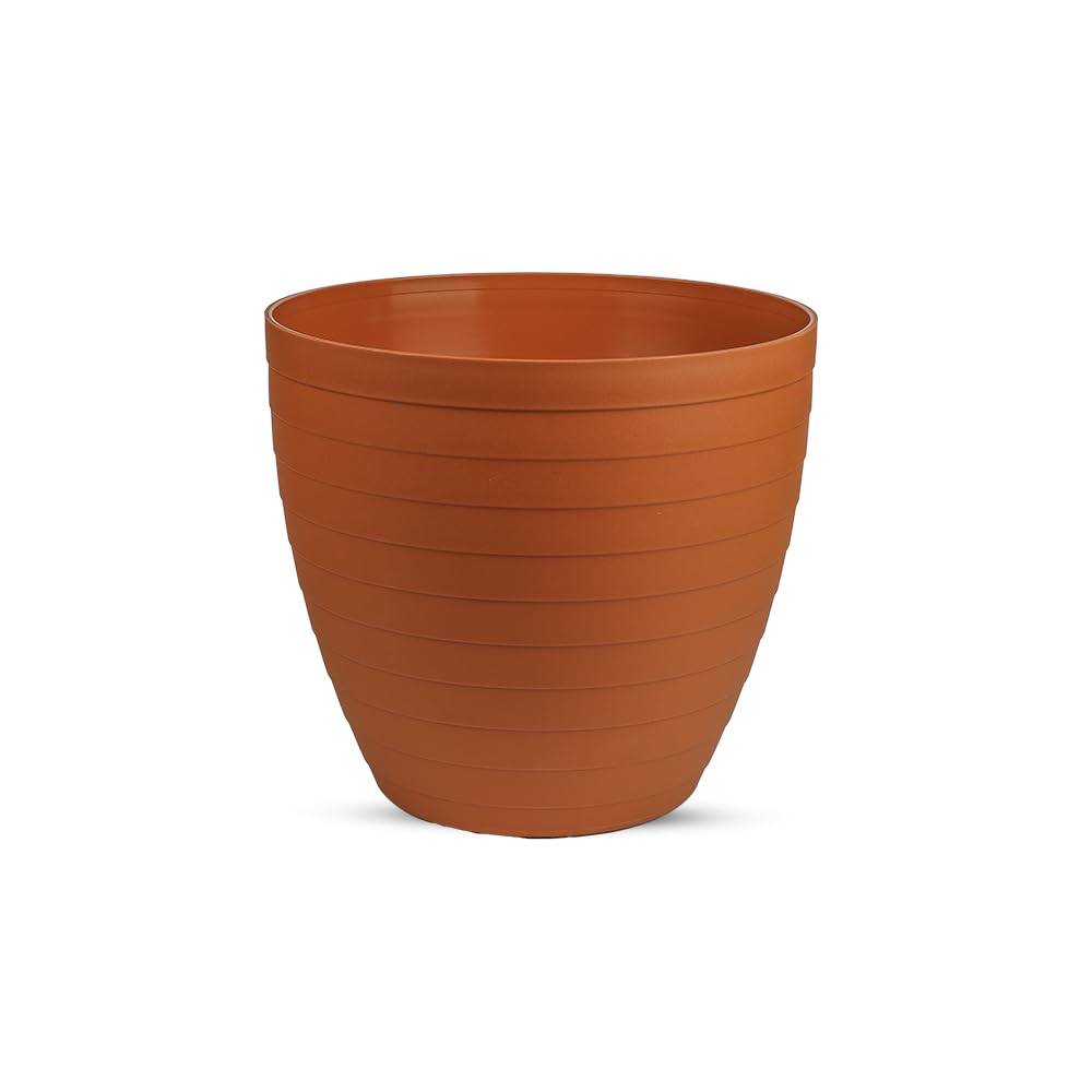 Orange Plastic Plant Pot – 30 cm – BPA Free Flower Planter for Indoor & Outdoor Use – Lightweight, Durable & Easy to Clean – Made in Spain