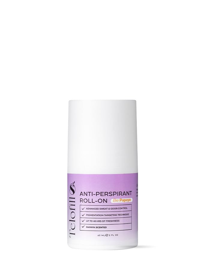 Telofill Anti-Perspirant Roll-On Be Papaya, 60ml, Papaya Scented, 48 Hours Protection, Pigmentation Targeting Technology