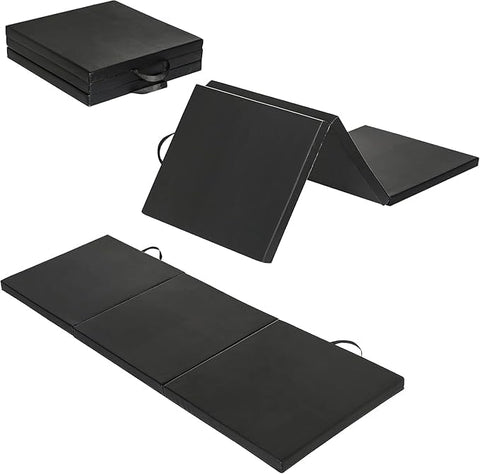 Commando Trifold Exercise Mat 180x61x4cm with Carry Handles for Gymnastics, Martial Arts, Stretching and Fitness