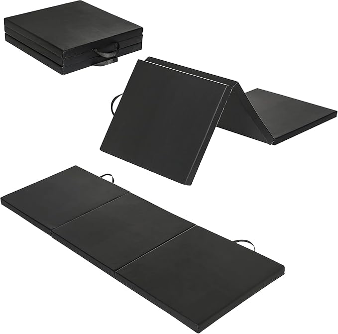 Commando Trifold Exercise Mat 180x61x4cm with Carry Handles for Gymnastics, Martial Arts, Stretching and Fitness