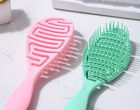 Innovative Design Hair Brush Gently Detangles - Keeps Hair Healthy, Reduces Breakage, Gives You A Neater Look & More Smooth & Shinier Hair"(Multi Color)