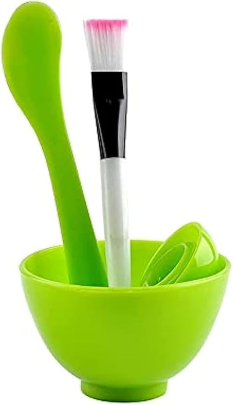 4 in 1 Face Mask Bowl Mixing Brush Spoon Set for Face Skin Care DIY Makeup for Girls and Women (Assorted Colors)