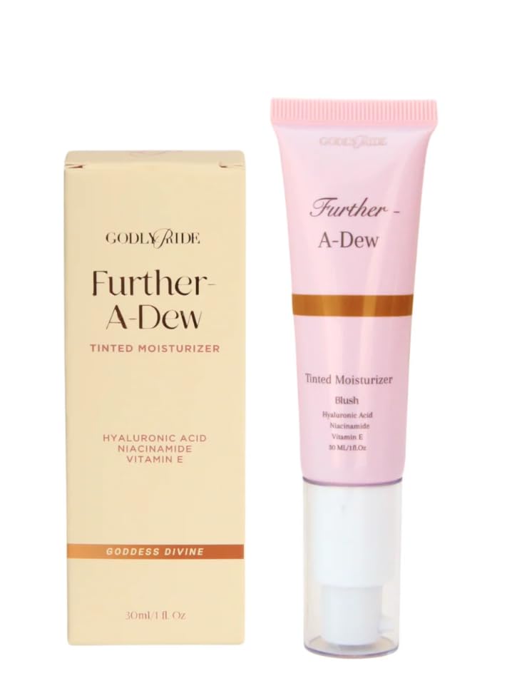 Godly Pride Further-A-Dew Tinted Moisturiser, 30ml, with Hyaluronic Acid and Niacinamide, Goddess Divine Shade