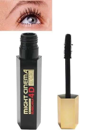 Waterproof Mascara 4D Max Volume, Prolonged Super Black Lash Enhancer, Waterproof Long-Lasting Mascara for Buildable Volume and Length, Exquisitely Full and Thick Lashes