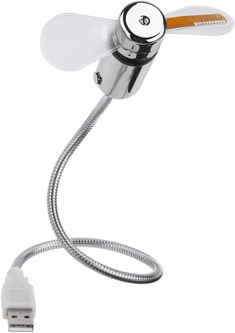 Mini and Efficient USB Fan with Flexible Design, LED Light Display Programmed Messages – Ideal for Cooling Devices with Innovative Touch of Lighting – Works with Laptop, PC, Mac