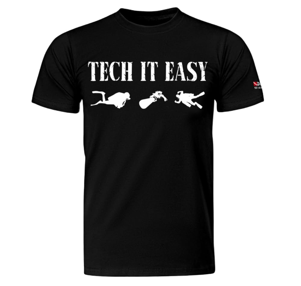 DEEP T-Shirt Tech It Easy – 100% Cotton, Breathable & Soft | Dive-Inspired Marine Life Design | Casual & Scuba Diving Wear | Short Sleeve Crew Neck | Eco-Friendly |