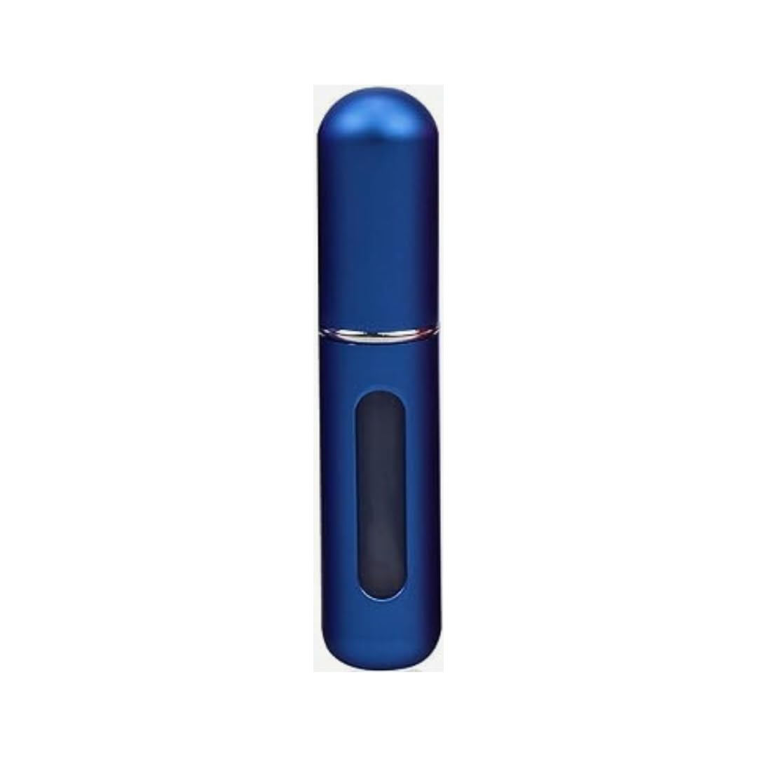 Premium 6ml Portable Mini Refillable Perfume Bottle Spray Round Tube Pump Empty Cosmetic Atomizer Scent Bottle for Travel (Matt Blue)