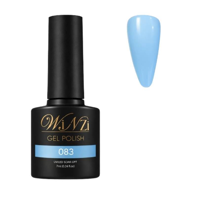 Baby Blue Gel Nail Polish 7ml, Light Pastel Blue Soak Off UV LED Gel Polish, Smooth Coverage, High Gloss Finish for Salon Manicure & DIY Nail Art at Home (083)