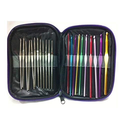 beauenty 22pcs Multi-colour Aluminum Crochet Hooks Tool Set