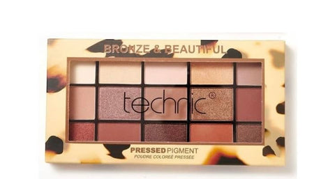Pressed Eyeshadow Palette, Bronze and Brown, 15 Colors