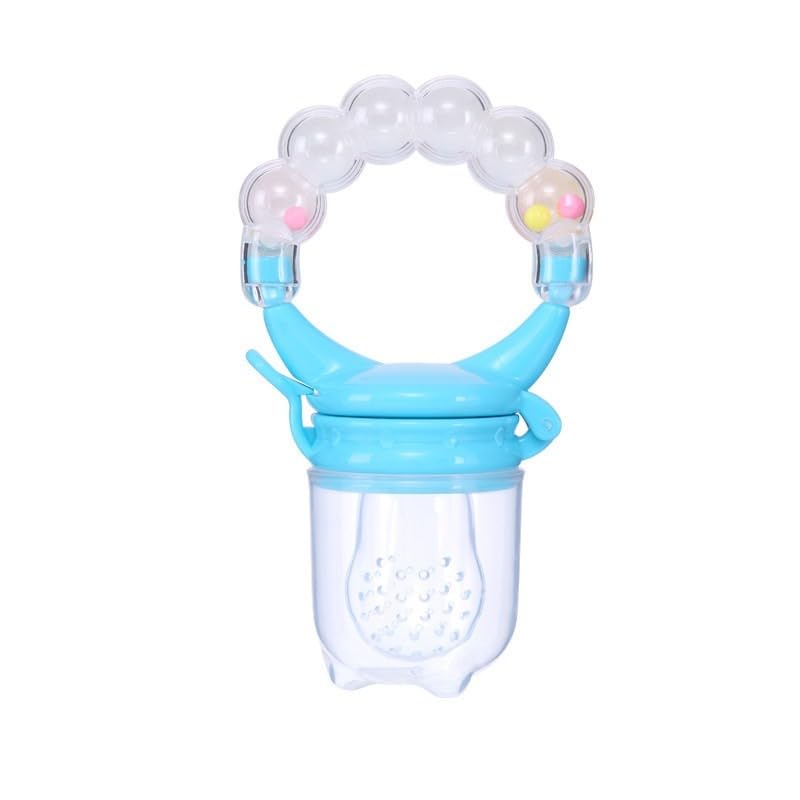 Fruit Feeder Pacifier - Silicone Teething Feeder, Bpa Free, Anti-Choking with Dust Cover and Stand for Fruit and Vegetable Feeding (White)