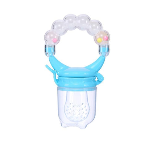 Fruit Feeder Pacifier - Silicone Teething Feeder, Bpa Free, Anti-Choking with Dust Cover and Stand for Fruit and Vegetable Feeding (White)