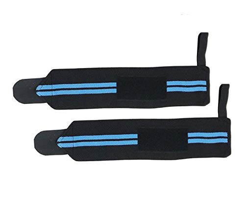 A Pair of Adjustable Sports Wrist Wraps Support Band,Compression Wrist Brace Straps Effective For Carpal Tunnel, Weight Lifting, Boxing, Gymnastics, Typing and Wrist Guard, Blue