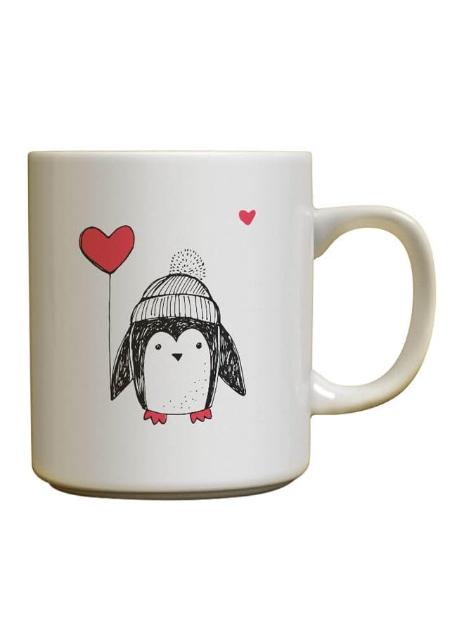 Small Penguin Designed Mug White/Pink/Black 0.14kg