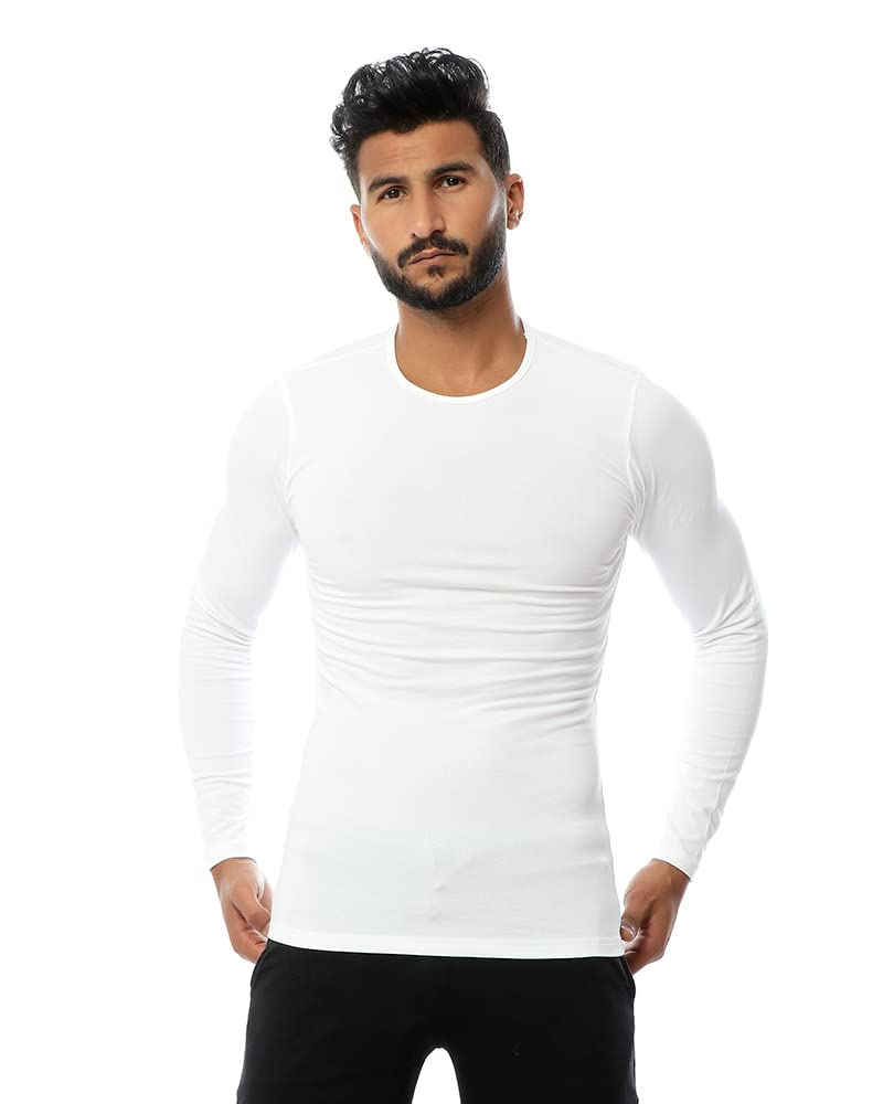 Full Sleves Round Neck Undershirt - White