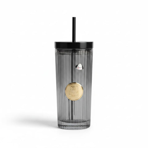Glass Mug Iced Coffee Cups, Cups with Lids and -Coloured Glasses with Handle, Clear High Glass Canned Cups for Water (multicolor)