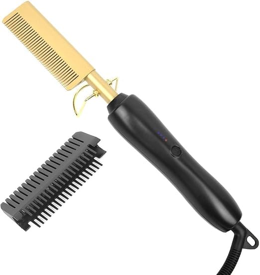 Electric Hair Straightener Brush, Ceramic Copper Technology, Multifunctional Wet & Dry Use, Perfect for Fast and Safe Long Beard Straightening with Balanced Heat Distribution and Healthy Shine.
