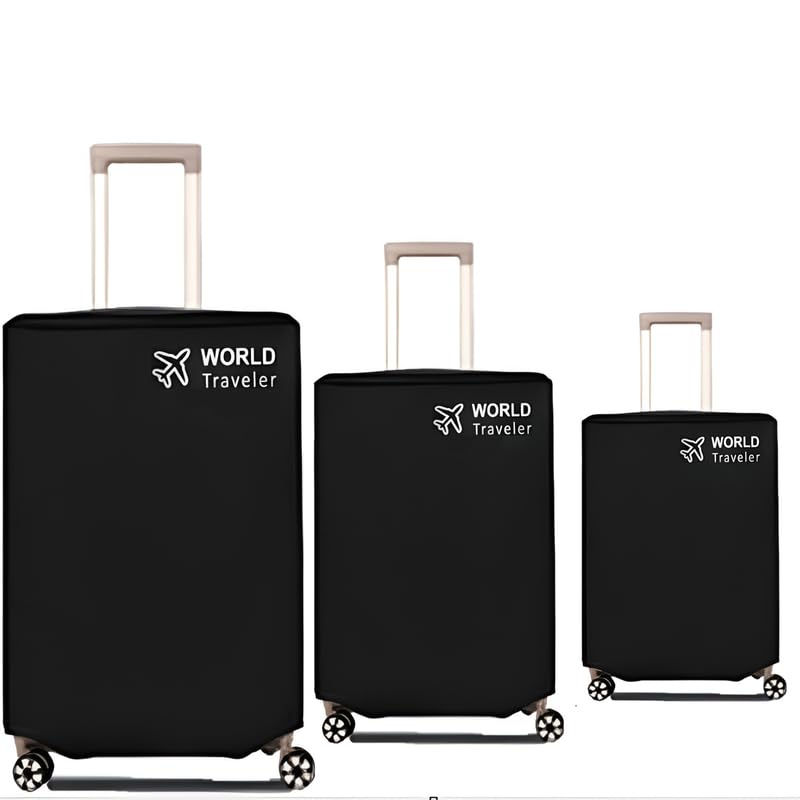 Circle M Luggage Cover for All Suitcase - 3 Piece Set, Scratch Resistant, Flexible Fits, Durable Luggage Protection with Wheels, Top Opening Design for Easy Lifting and Pulling