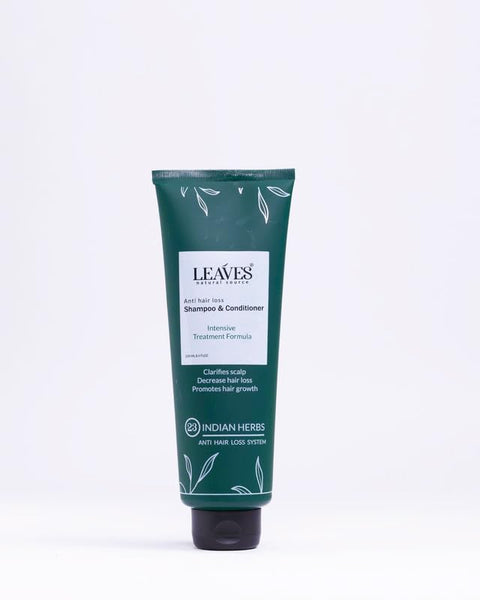 Leaves 2-in-1 Anti-Hair Loss Shampoo & Conditioner with Natural Formula – Reduces Hair Fall, Strengthens & Nourishes, Moisturizes & Adds Shine 250ml