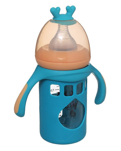 Baby Bottle With Handle 180 Ml Pyrex With Silicone Case, Genzari DR-A-610