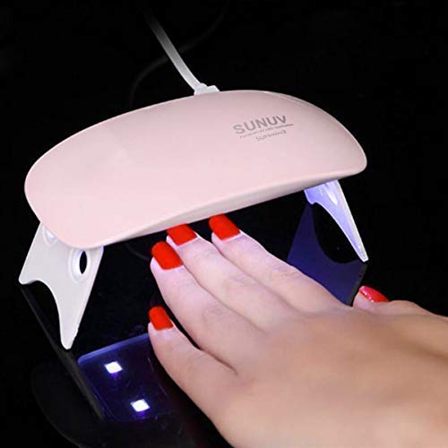G.FIDEL SUNmini LED UV Nail Polish Dryer, Mini Foldable Nail Lamp, Gel Based Nail Polish for All Kind of Nail Paints PINK Color