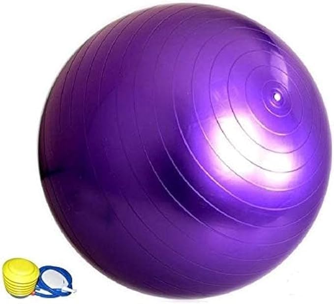 65cm ANTI BURST GYM EXERCISE BALL SWISS YOGA FITNESS CORE PREGNANCY BIRTHING BALL PURPLE(one year gurantee) (one year warranty)