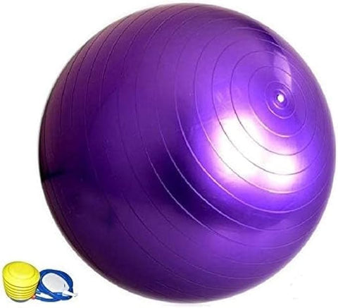 65cm ANTI BURST GYM EXERCISE BALL SWISS YOGA FITNESS CORE PREGNANCY BIRTHING BALL PURPLE(one year gurantee) (one year warranty)