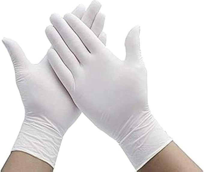 TRUE FIT®Latex Gloves - White - Pack of 100 Gloves - Powder Free - Malaysian Made (large)