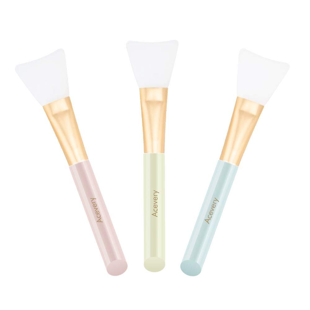 Face mask Brushes, Acevery 4 PCS Silicone Facial mask Brush Makeup Applicator for Applying Mud mask, Eye mask, Peel, Serum or DIY Needs-Easy to use and clean