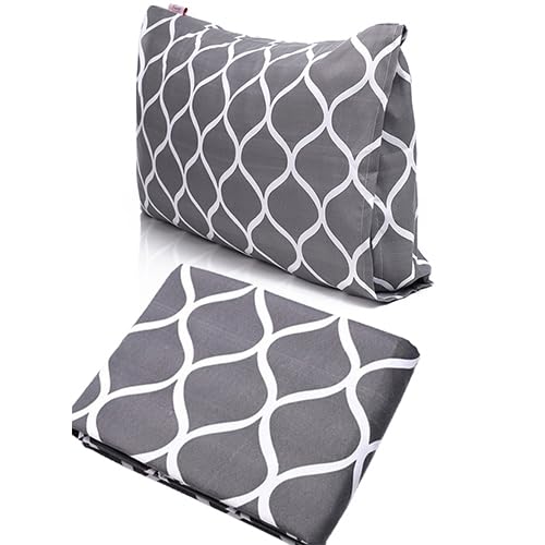 Fitted Bed Sheet (Gray waves design) 100 * 200 Cm + Free 1 Pillowcase