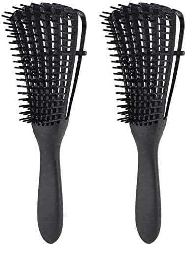 Rulimshop Anti static detangling- hairbrush anti-knot massage detangler comb pain free hair brush straightener for women men and kid long thick curly - Assorted Colors (Pack of 2)