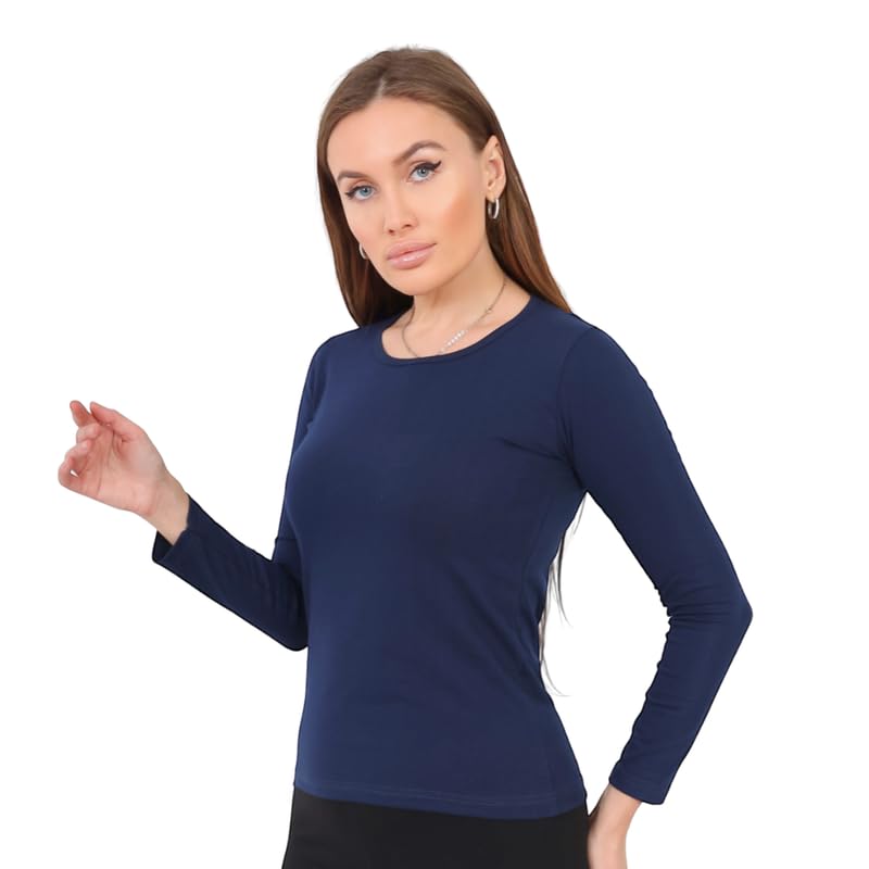 Cotton Zone Premium Organic Cotton Women's Long Sleeve Round Neck Top size