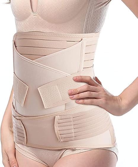 3 in 1 Postpartum Support Belt for Women - Belly Waist & Pelvis Girdle for Postpartum Recovery, C-Section & Vaginal Birth, Post Pregnancy Belly Wrap Band, Beige (XXX-Large)