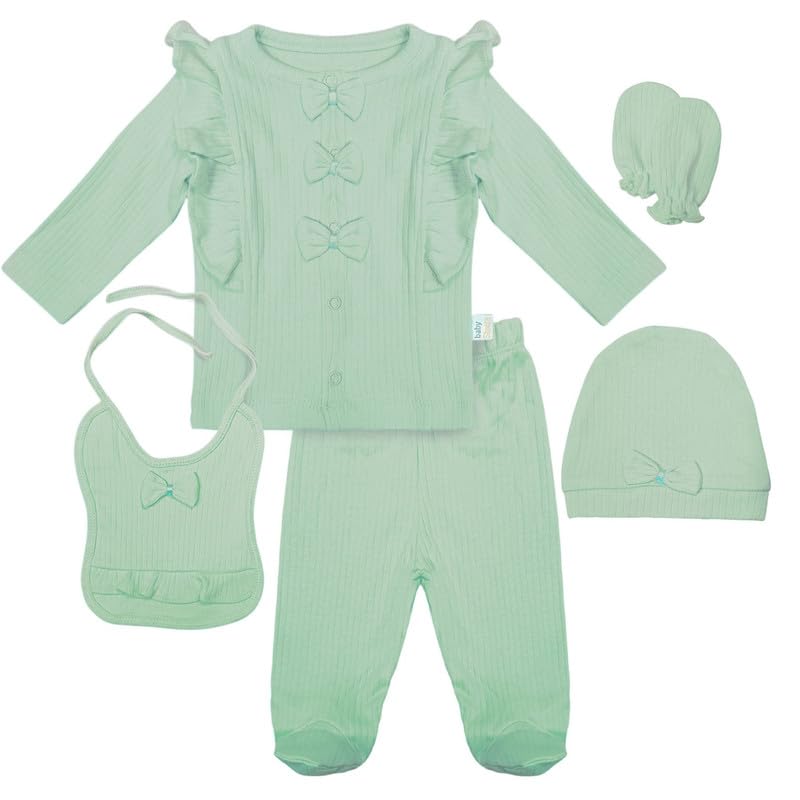 Baby Shoora Girls Long Sleeves Blouse, Pants, Hat, Gloves&Bib Long Sleeves Blouse, Pants, Hat, Gloves&Bib (pack of 1)