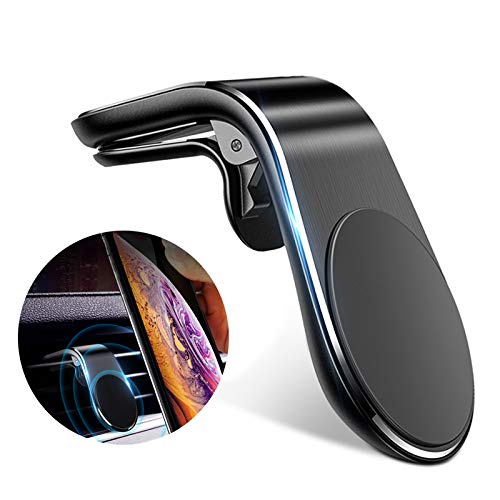 SAETTA Magnetic Auto Cell Holder, Car Mobile Holder for Holding on Ventilation Grids, Small with Mobile Magnet Universal Phone Holder for iPhone, Galaxy, Smartphones and GPS - Black