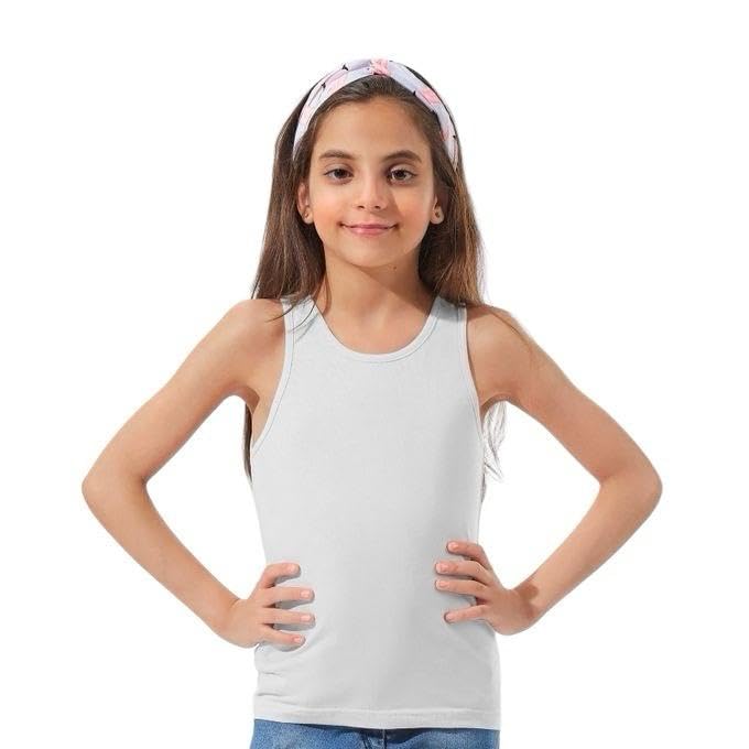 Girls Tank Top Cotton -White