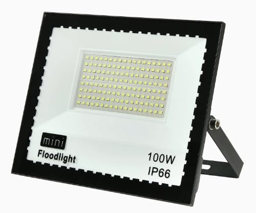 100W Slim LED Outdoor Flood Light, IP66 Waterproof and Sunlight for Heavy Load, 9000 Lumens, 3000K Warm Yellow - Long Lasting 50000 Hours Playtime, Outdoor Lighting for Garden, Patio, Garage