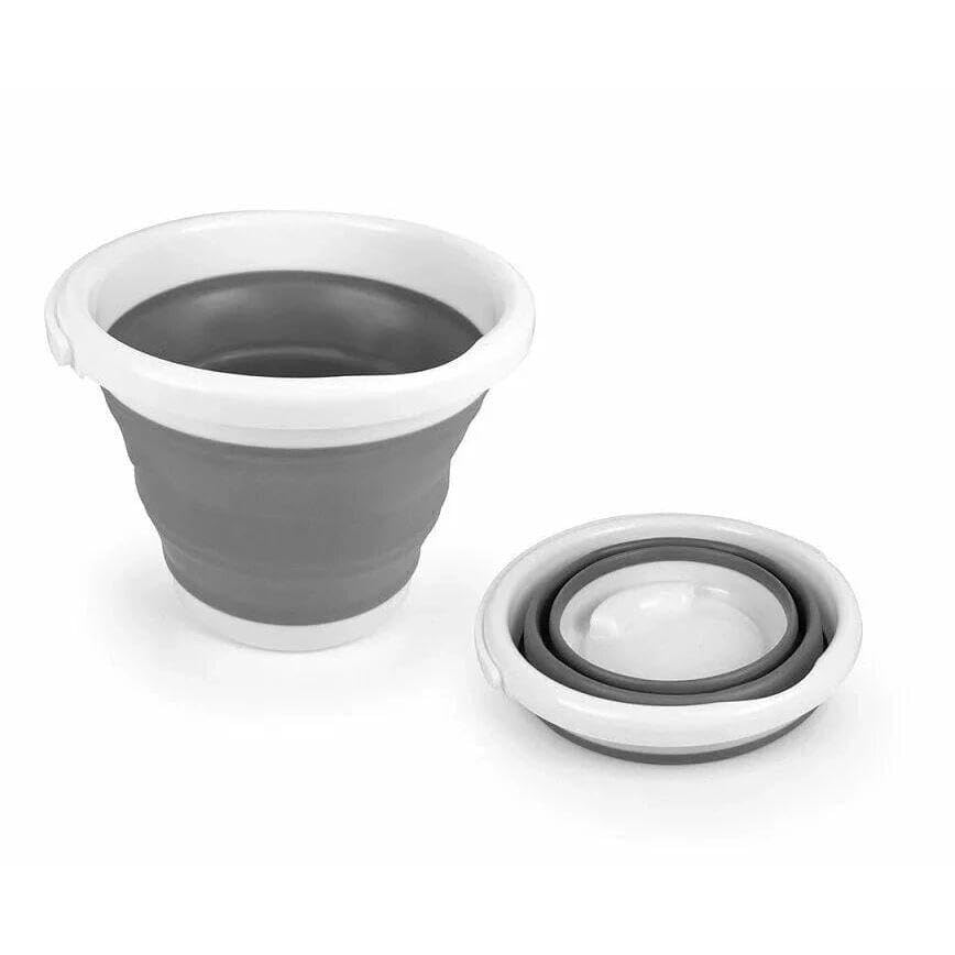 Foldable - Portable Silicone Bucket for Camping Gear, Fishing Supplies, Kitchen Tools and Home Cleaning, Finishing