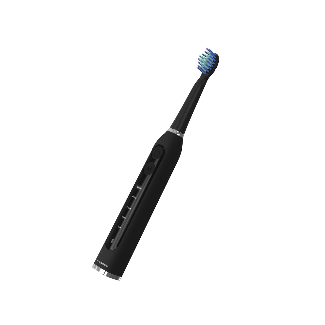 Porodo Lifestyle Electric Toothbrush, 500mAh Battery Capacity, 5 Cleaning Modes, Type-C Charging Interface, 2 Replacement Brushes, Advanced Cleaning (Black)