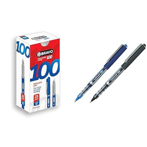 Bravo Stationery Bundle: Sasco Ball Pen Blue + Uni-ball Eye Pen 2-Pack Blue/Black