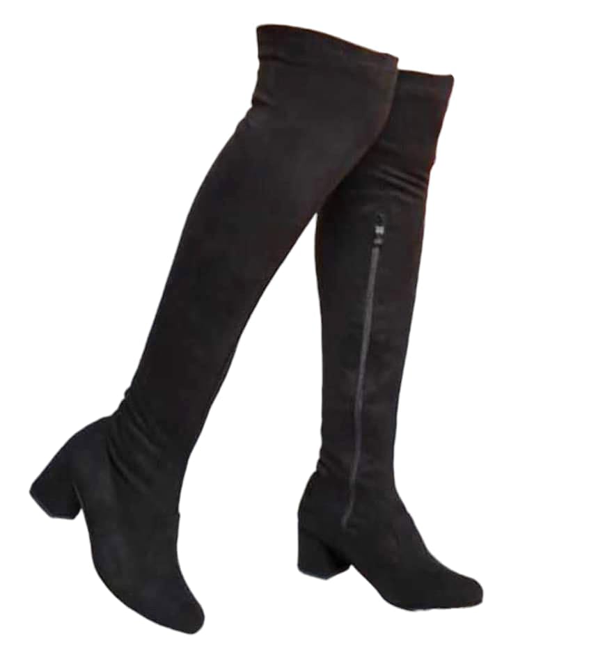 Women's Stretch Suede Heeled Boot