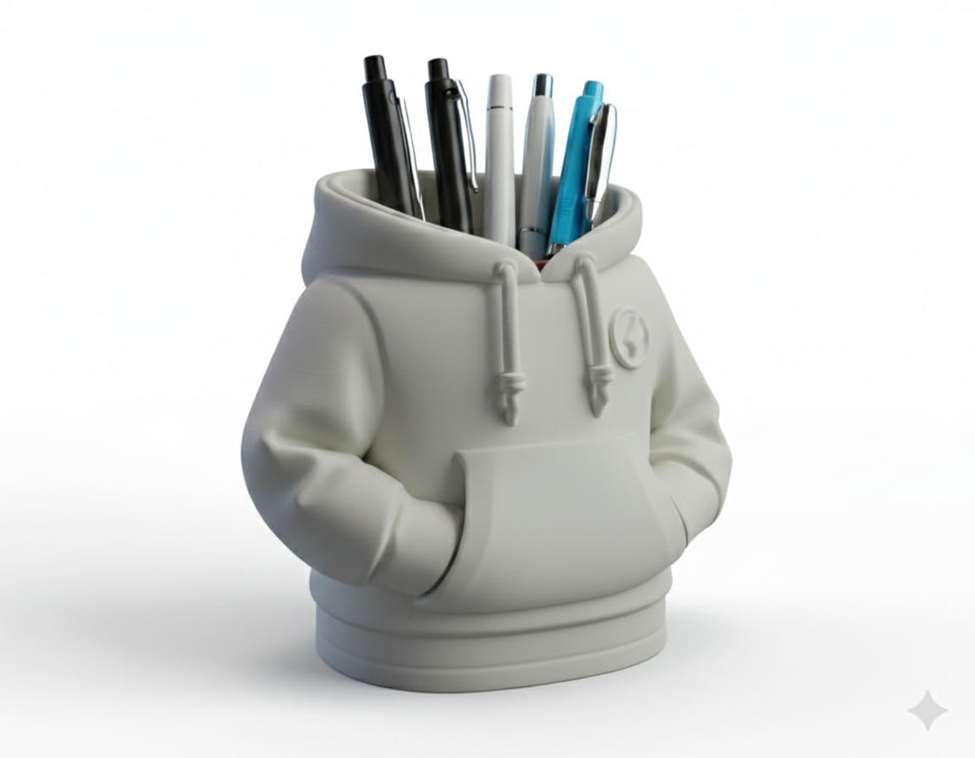 Hoodie Pen Holder, Desk Organizer, Available in 5 Colours (Red, Blue, Yellow, White, Black) (white)