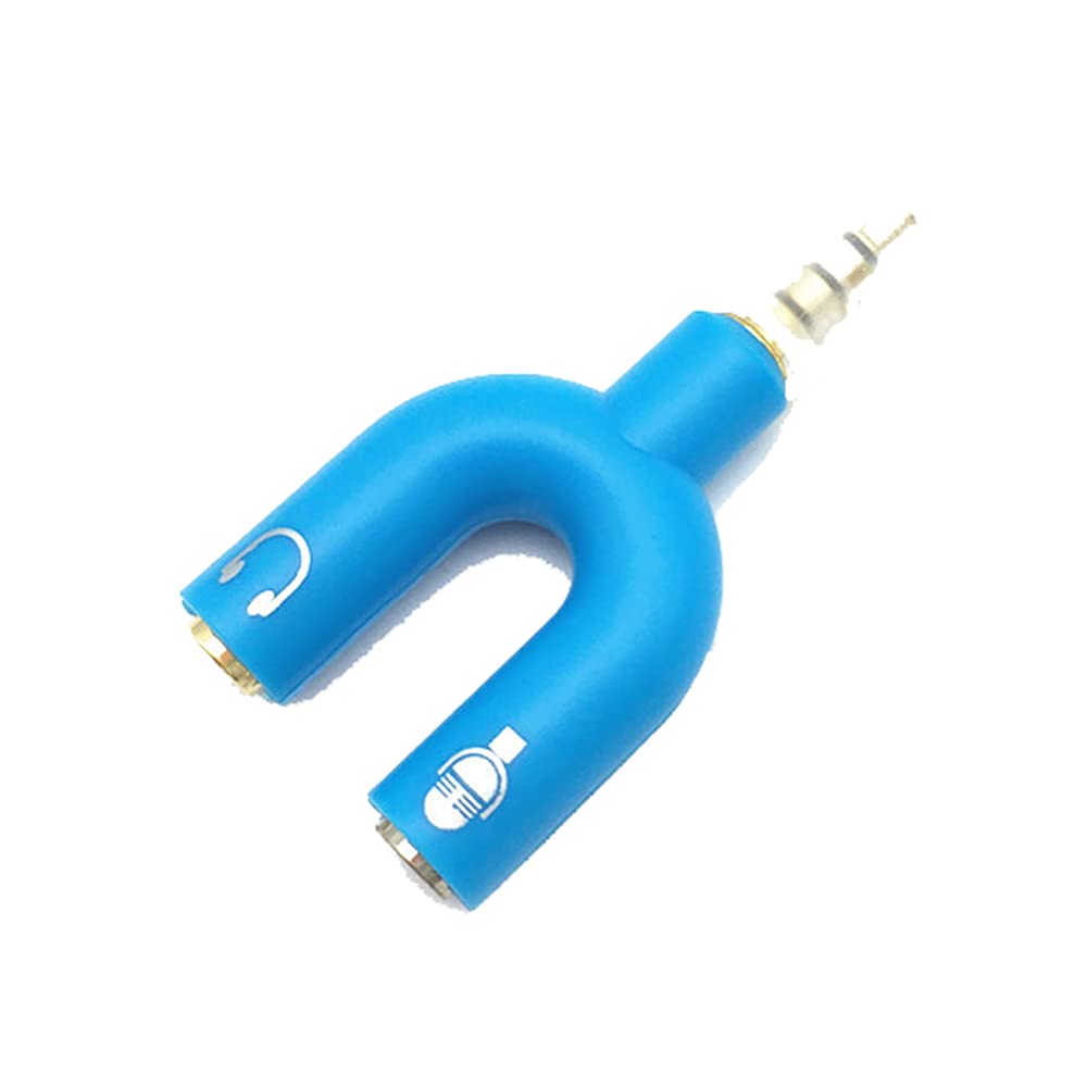 Saif Online Store 3.5mm Audio Splitter Adapter Audio and Microphone (Blue)