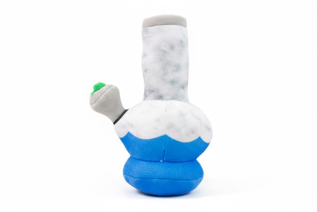 Hookah Shape Plush Pet Toy, Blue and White, Soft Plushy Dog Toy