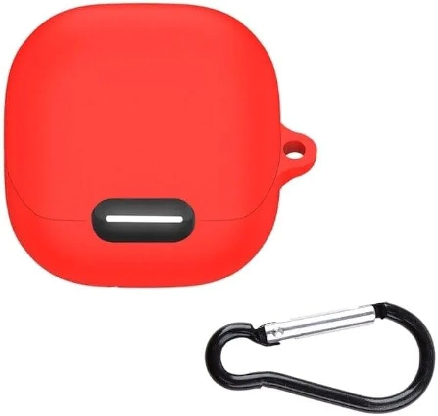 Next Store Silicone Case Compatible with Anker Liberty 4 NC, with Keychain Strap, Full Protection, Attractive Design, Perfect for Everyday Use(Red)